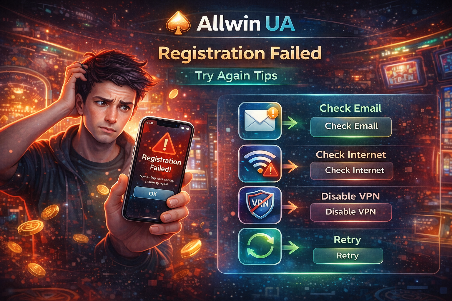 Ошибка регистрации Allwin: почему аккаунт не создаётся и как быстро исправить проблему